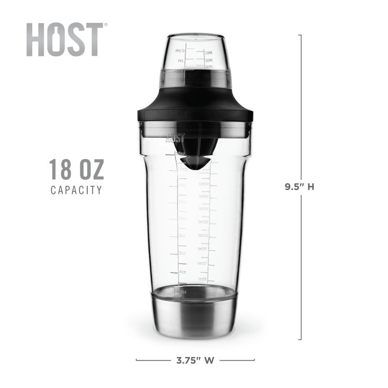 Host All in One Cocktail Shaker Set with Measurements, Reamer, Bottle Opener, Strainer and Jigger for Cold Brew Cocktails, Home Bar, Bartending, Camping, Picnic, Outdoor Party, On the Go, 18 oz - Image 4